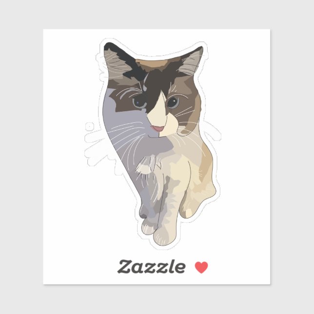 Sticker Ragdoll cat, Dusty Blue (Feuille)