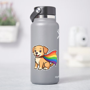 Sticker Rainbow Cape Puppy - LGBTQ++ Conception de la fier