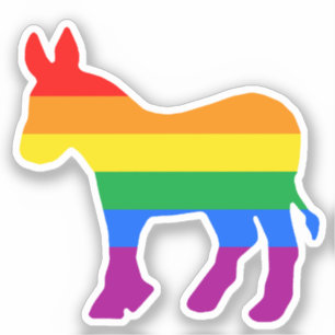 Sticker Rainbow Democrat