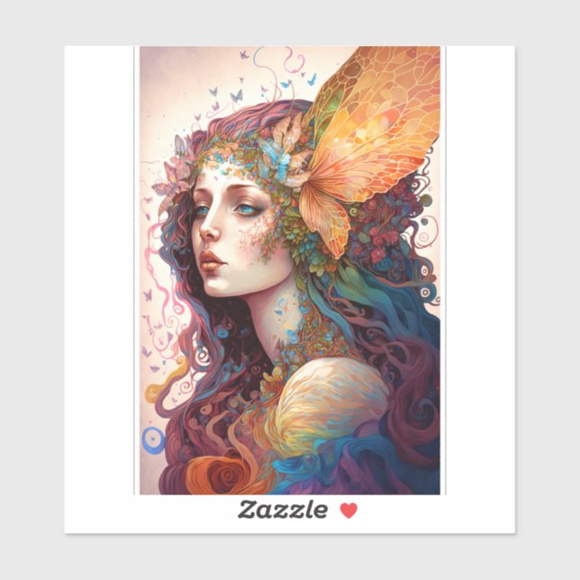 Sticker Rainbow Goddess Imaginaire Art (Feuille)