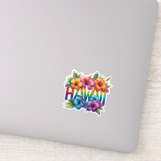 Sticker Rainbow Hawaii (Détail)