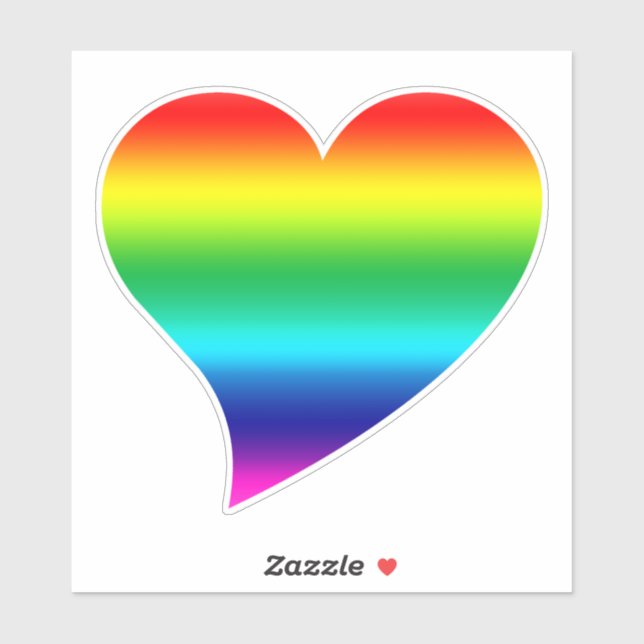 Sticker Rainbow Heart pride lgbtq lgbt flag (Feuille)