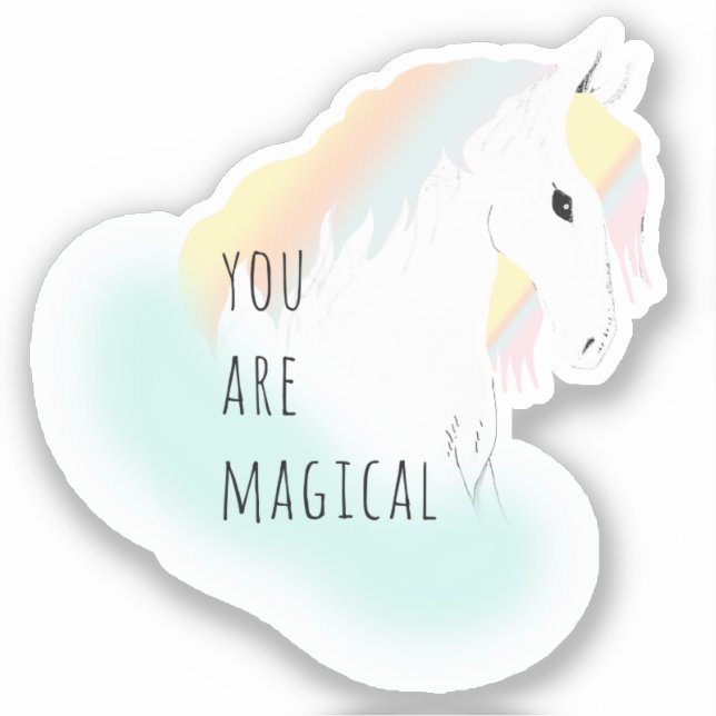 Sticker Rainbow Horse Unicorn Equestrium Girly (Recto)