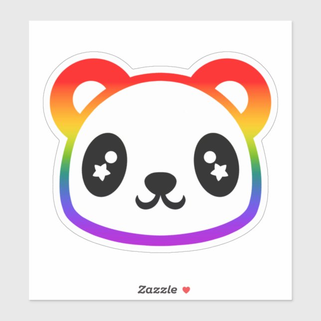 Sticker Rainbow Panda (Feuille)