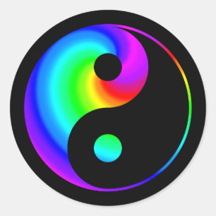 Sticker Rainbow Spiral Yin Yang