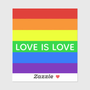 Sticker Rainbow Striped Love is Love Gay pride LGBTQ