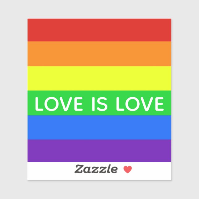 Sticker Rainbow Striped Love is Love Gay pride LGBTQ (Feuille)