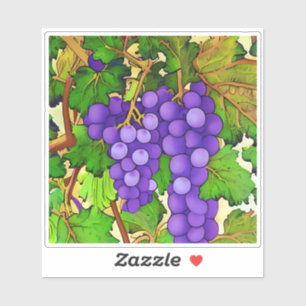 Sticker Raisins pourpres sur un Grapevine