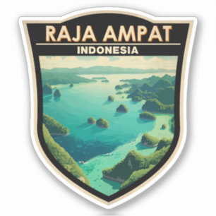 Sticker Raja Ampat Indonésie Travel Art Vintage