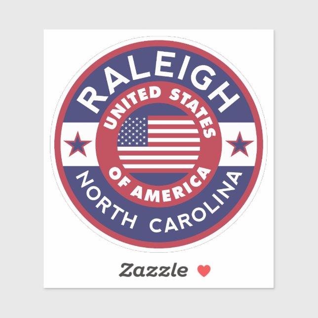 Sticker RALEIGH, Caroline du Nord (Feuille)