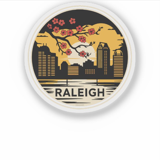 Sticker Raleigh City Caroline du Nord USA (Devant)