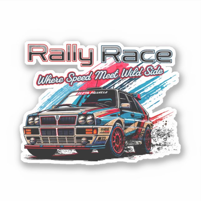 STICKER RALLY RACE VINTAGE - LORSQUE LA VITESSE RENCONTRE  (Devant)