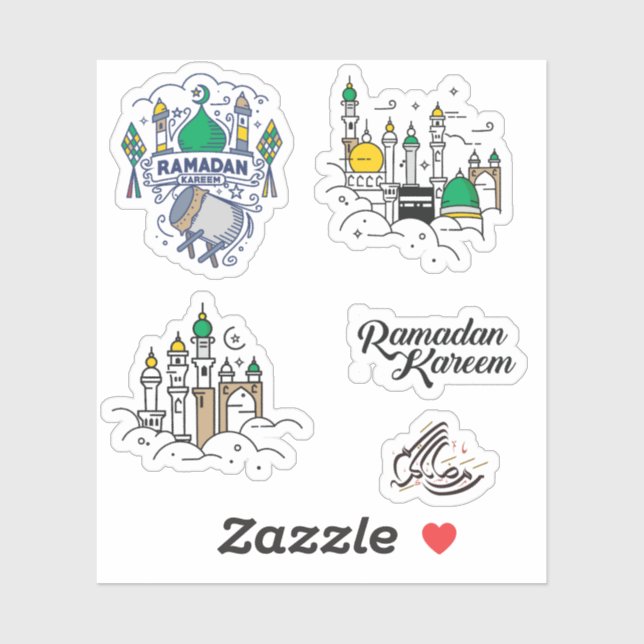 Sticker Ramadan Kareem calligraphie arabe (Feuille)