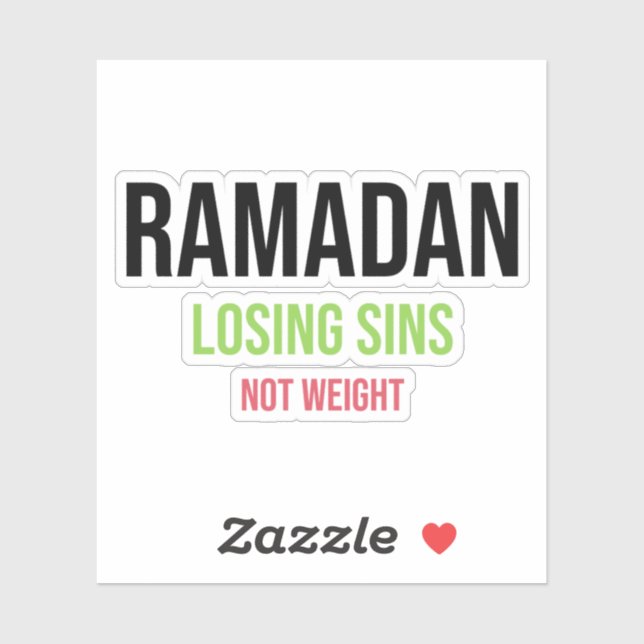 Sticker Ramadan Perdre des péchés pas de poids (Feuille)