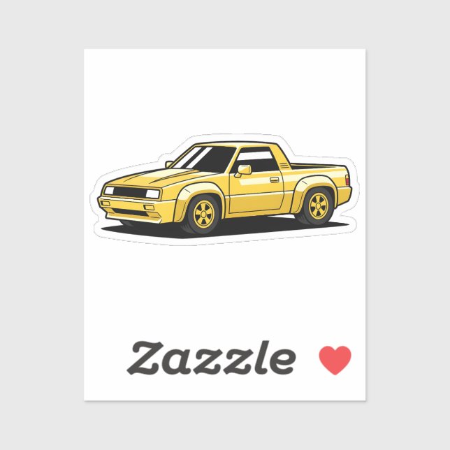 Sticker Ramassé Toon Pickup Jaune Gras (Feuille)