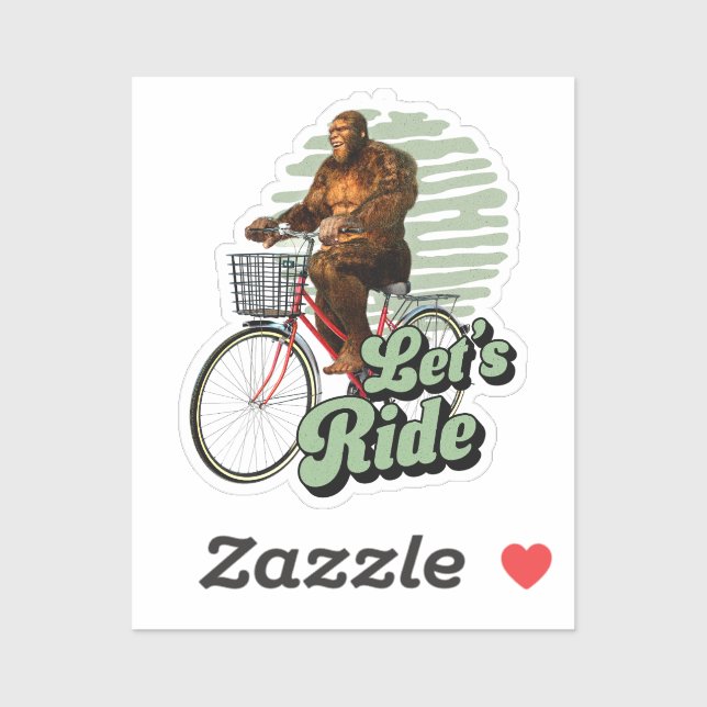 Sticker Randonnée à vélo dans la forêt de Sasquatch (Feuille)