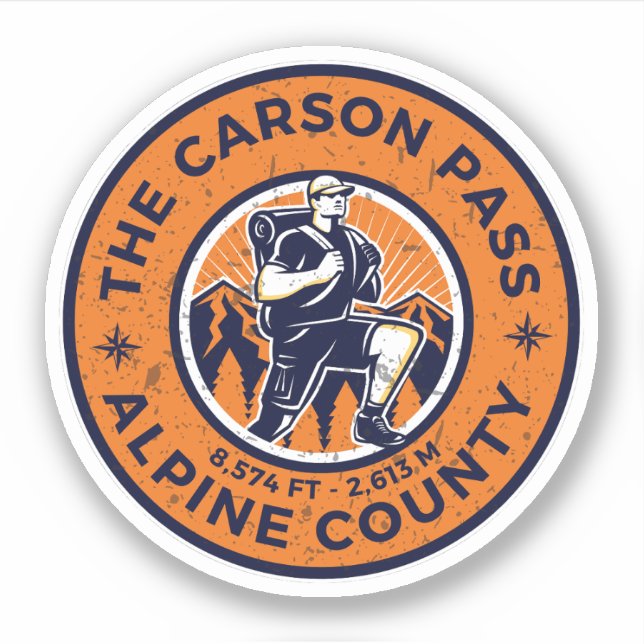 Sticker randonnée carson pass californie essais  (Devant)