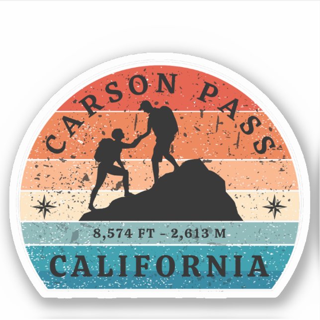 Sticker randonnée carson pass californie essais  (Devant)