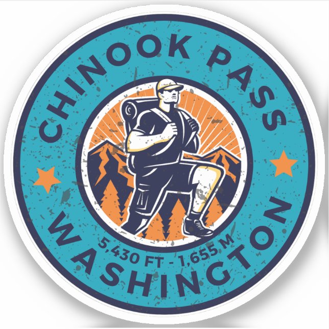 Sticker randonnée chinook pass california trials (Devant)