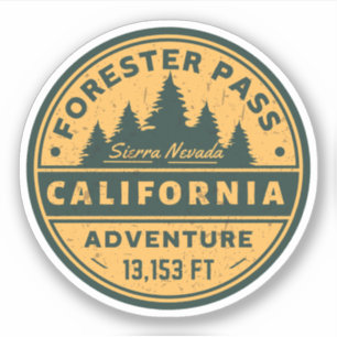 Sticker Randonnée Forster Pass, sentier californien sierra