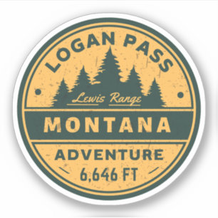 Sticker Randonnée Logan Pass, col alpin du Montana
