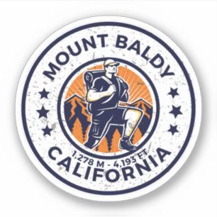 Sticker randonnée mount baldy, col alpin de montana