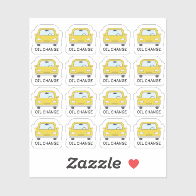 Sticker Rappel de changement d'huile d'entretien de voitur (Feuille)