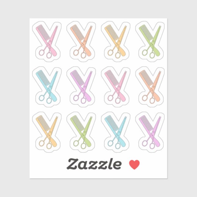 Sticker Rappel de coupe de cheveux Peigne Ciseaux Bujo Pla (Feuille)