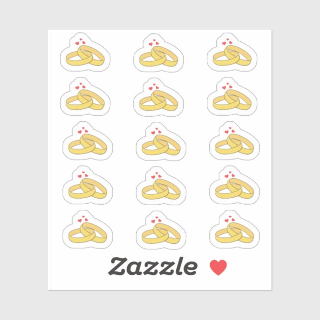 Sticker Rappel de date d'anniversaire de mariage Bagues Pl (Feuille)