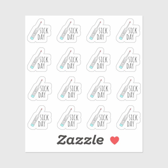 Sticker Rappel de jour malade Mini Thermomètre Bujo Planne (Feuille)