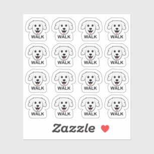 Sticker Rappel de la marche du chien Exercice de la laisse