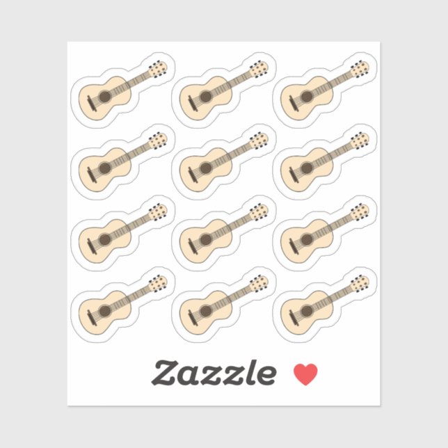 Sticker Rappel de leçon de musique de guitare classique Bu (Feuille)