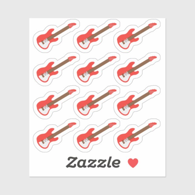 Sticker Rappel de leçon de musique de guitare électrique B (Feuille)