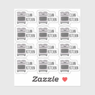 Sticker Rappel de nettoyage de cuisinière de cuisine propr