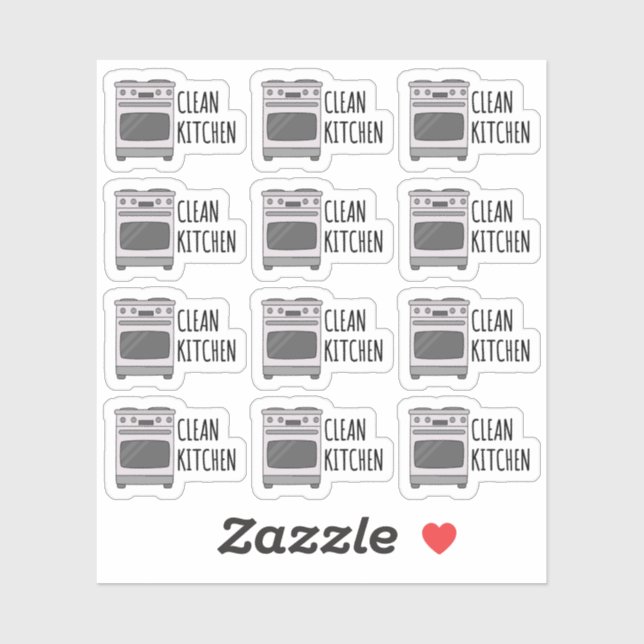 Sticker Rappel de nettoyage de cuisinière de cuisine propr (Feuille)