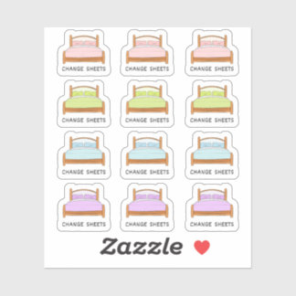 Sticker Rappel de nettoyage de literie Changement de draps