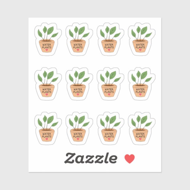 Sticker Rappel de plantes aquatiques Mini pots de plantes  (Feuille)