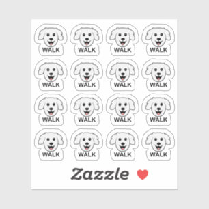 Sticker Rappel de promenade de chien Laisse Exercice Plani