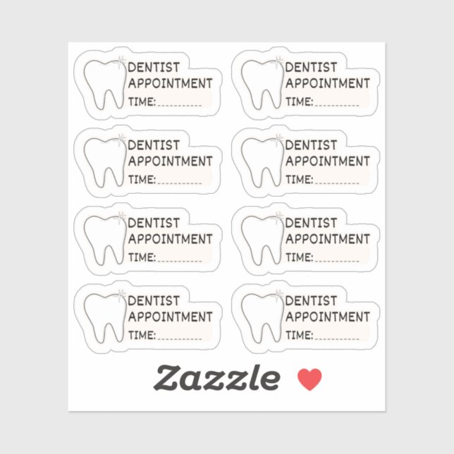 Sticker Rappel de rendez-vous chez le dentiste Bujo Planne (Feuille)
