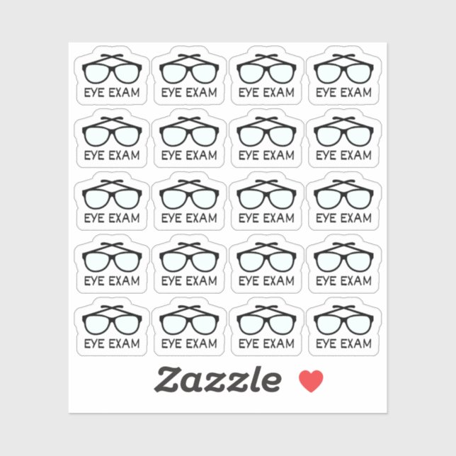 Sticker Rappel de rendez-vous chez l'opticien pour un exam (Feuille)