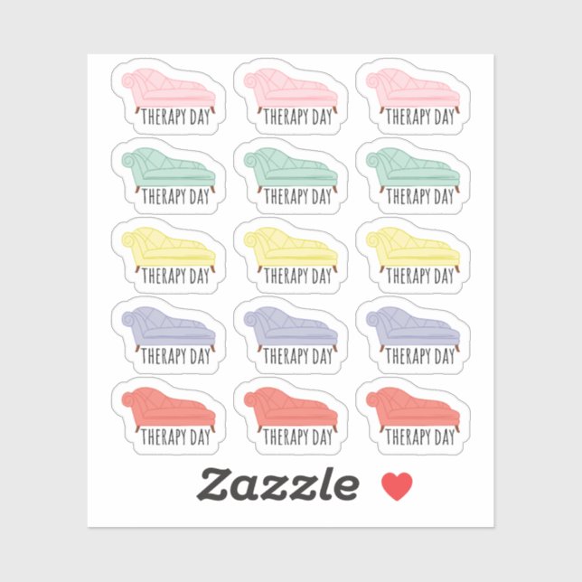 Sticker Rappel de rendez-vous de journée de thérapie Plani (Feuille)