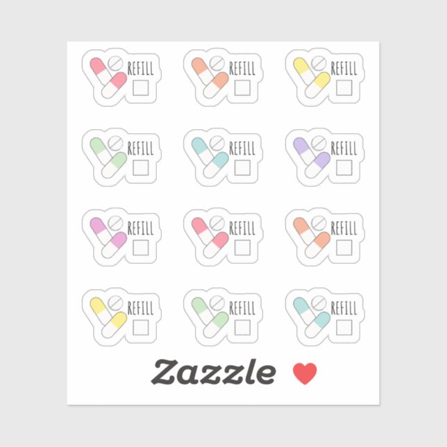Sticker Rappel de renouvellement de médicaments Médicament (Feuille)