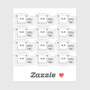 Sticker Rappel de tâches de nettoyage de serviettes de bai