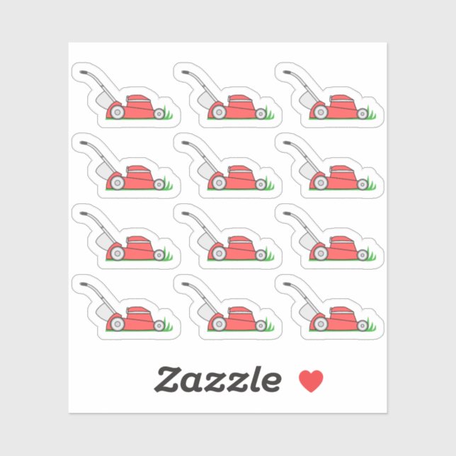 Sticker Rappel de travail du triage de tonte de pelouse Bu (Feuille)