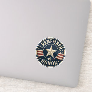 Sticker Rappelez-vous et honorez l'ancien Memorial Day pat