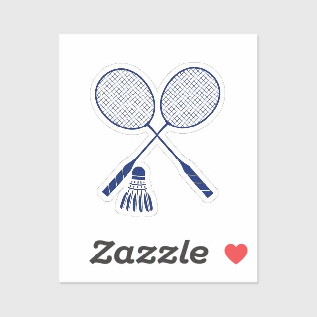 Sticker Raquettes de badminton minimales Volant Birdie Ble (Feuille)