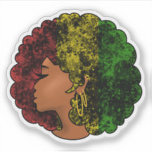 Rasta femme noire afro rouge jaune vert