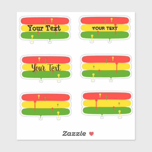 Sticker Rasta rustique rayures (Feuille)