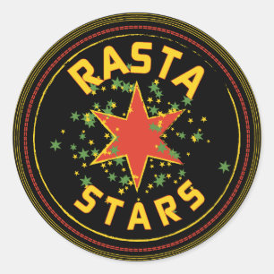 Sticker Rasta Stars Round