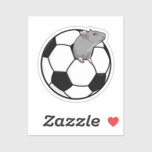 Sticker Rat avec balle de football